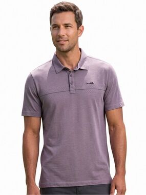 Travis Mathew Golf Polo Shirt Men XL Purple Heathered Pima Cotton Athletic